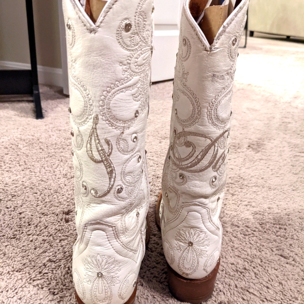 White "I Do" Cowgirl Boots